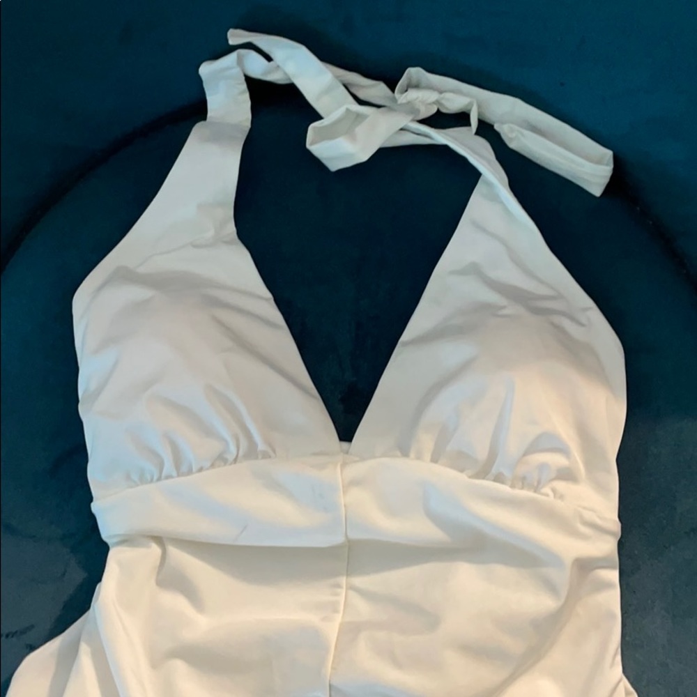 White Cosabella one-piece halter bathing suit